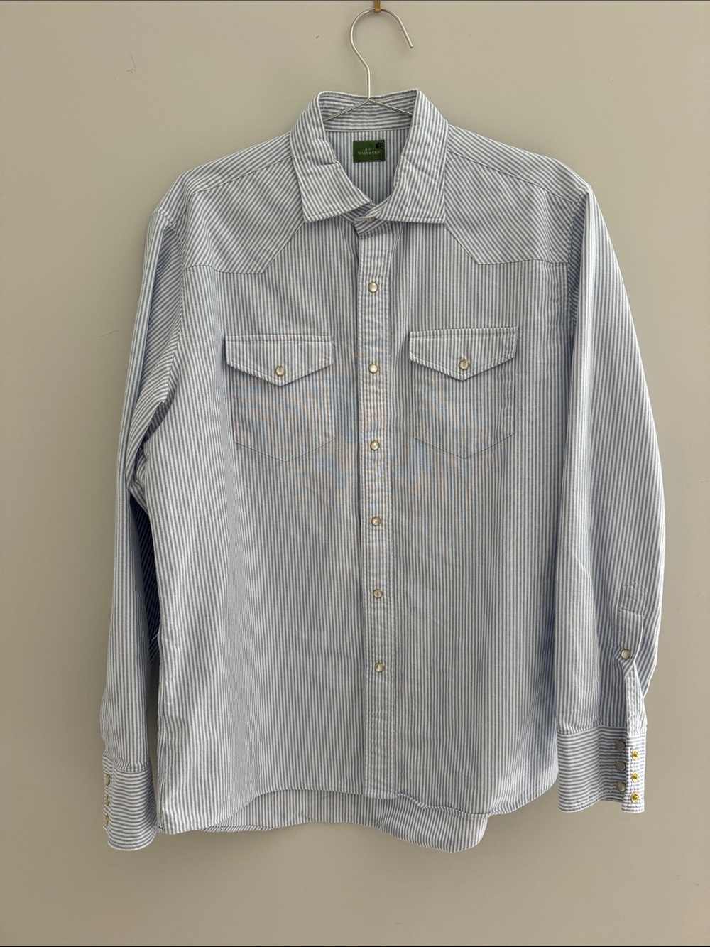 Sid Mashburn Light Blue and White Striped Button-Down Shirt